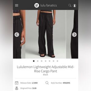 Lululemon Lightweight Adjustable Mid-Rise Cargo Pant